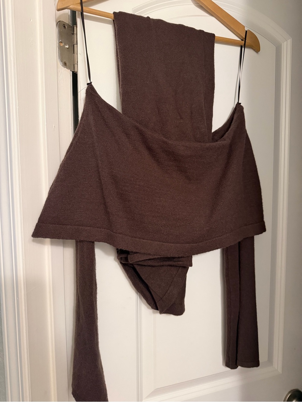 Brown Fold Over Sweater Maxi